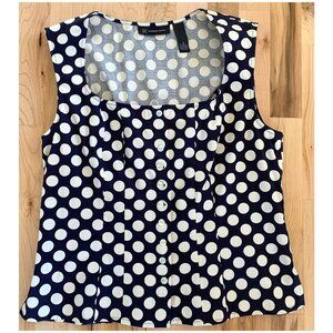 INC Concepts Sleeveless Navy Blue & White Polka Dot - Sz 10 - NWOT
